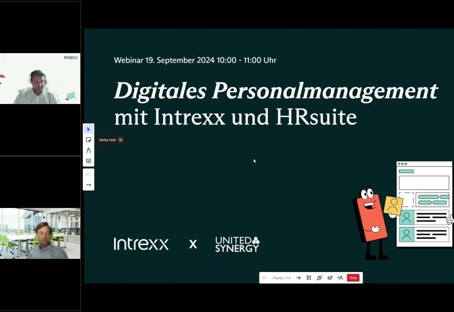 Aufnahme Intrexx Webinar HRsuite