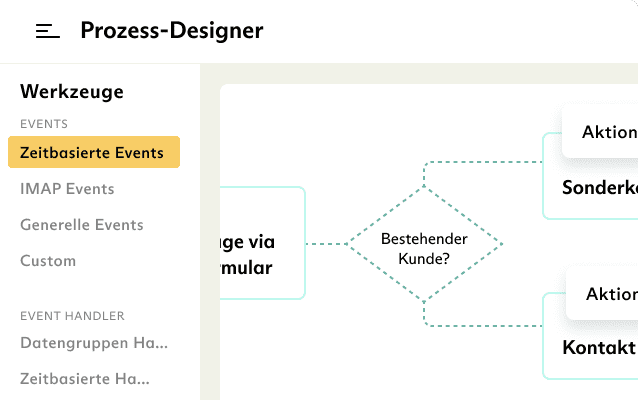 Einfach Bedingungen und Events hinzufügen.